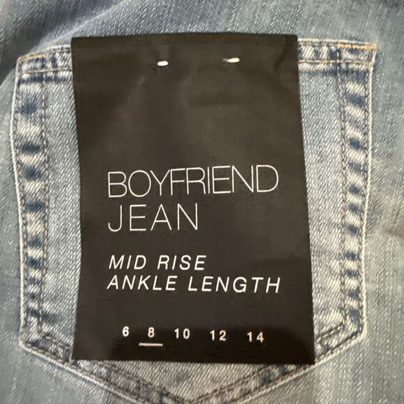 DECJUBA Jeans Boyfriend Mid Rise Ankle Distressed Blue Denim AUS Size 8 US 4 New - Picture 4 of 11